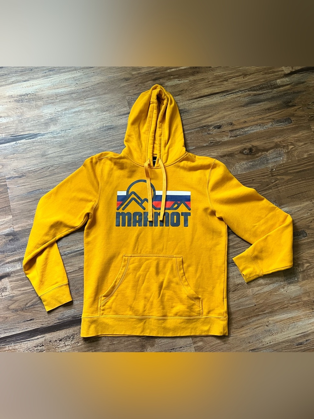 Marmot Hoodie Yellow Mens Medium